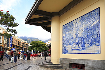 Azulejo mosaic in Funchal, Portugal, Madeira