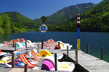 Paddleboats at Lake Lunz, Austria, Lower Austria, Mostviertel