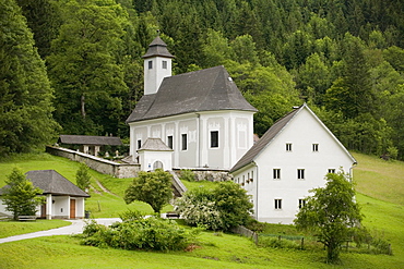 Church and Cemetery in Johnsbach, Gesaeuse National Park, Styria, Austria