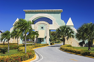 Entrance to a holiday resort near Punta Cana / Bavaro, Dominican Republic, Caribbean