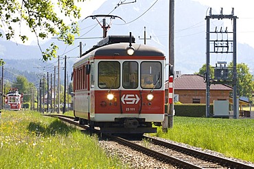 Railcar 2311 of the Traunsee Train between Gmunde and Vorchdorf, Upper Austria, Austria, Europe