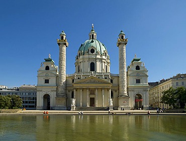 St. Charles Church or Karlskirche, Vienna, Austria, Europe