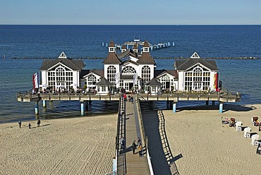 Pier at the Baltic Sea at Sellin, Ruegen island, Mecklenburg Western Pomerania, Germany, Europe