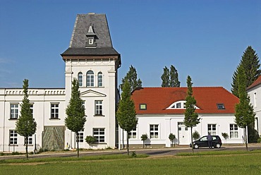 Architecture at the market place of Putbus, Ruegen island, Mecklenburg Western Pomerania, Germany, Europe