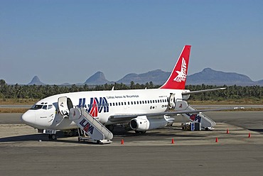 Airplane of LAM (Linhas Aereas de Mozambique), Mozambique, Africa