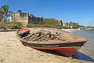 Fishing boat at the beach of Ibo Island, Quirimbas islands, Mozambique, Africa