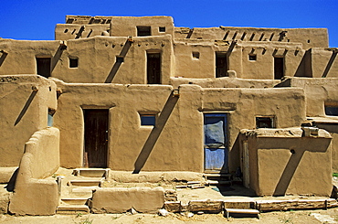 Adobe architecture in Taos Pueblo, New Mexico, USA, America