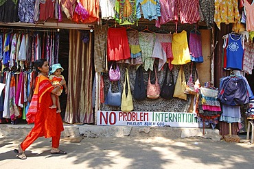 India, Goa, no problem international souvenir stall on palolem beach