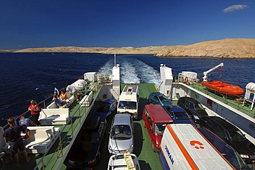 Ferry from Jablonc to the island of Rab, Kvarner, Croatia