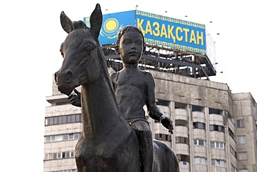 Horse rider monument at the Square of the Republic Almaty Kazakhstan