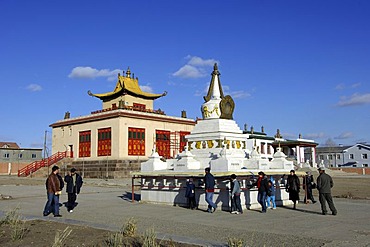 Stupa and Dechengalpa datsan Gandan Monastery Ulaan-Baatar Mongolia