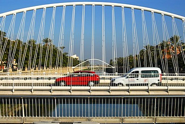 Modern bridges span the Rio Segura river Murcia Levante Spain