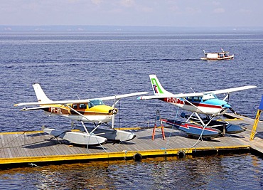 Water planes on the shores of the Rio Negro river, Manaus, Amazonas, Brasil