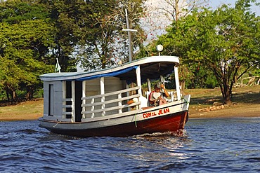 Paquet boat on the Rio Negro river, Amazon river bassin, Brazil