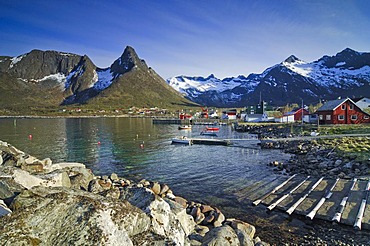 Fishing village, Austvagoy, Lofoten, Norway, Scandinavia, Europe