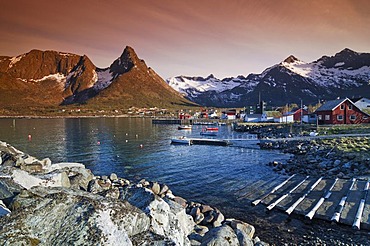 Fishing village, Austvagoy, Lofoten, Norway, Scandinavia, Europe