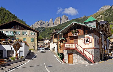 Street scene in Vigo di Fassa, Italy