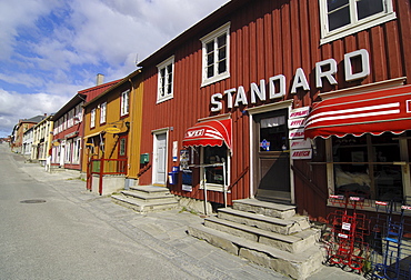 Grocery store in Roeros, iron mining town, UNESCO World Heritage Site, Sor-Trondelag, Norway