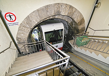 Cog railway, Hohensalzburg Fortress, Salzburg, Austria, Europe