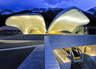 Hungerburgbahn Railway, summit station designed by stararchitect Zaha Hadid, Innsbruck, Tyrol, Austria, Europe