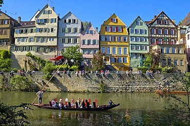 Neckar waterfront, Tuebingen, Baden-Wuerttemberg, Germany, Europe