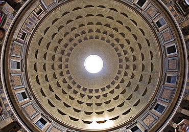 Cupola, interior view of the Pantheon, Rome, Italy, Europe