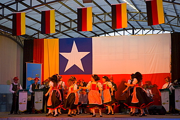 Beer tent, Puerto Varas, Region de los Lagos, Chile, South America