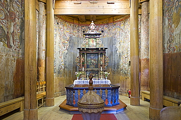 Altar, Heddal Stave Church (Heddal Stavkirke), thirteenth-century stave church in Norway, Scandinavia, Europe