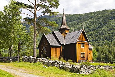 Twelfth-century stave church in Uvdal, Norway, Scandinavia, Europe