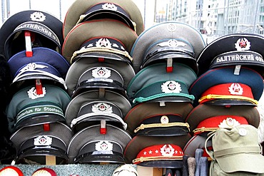 Souvenir selling at Checkpoint Charlie, Berlin, Germany