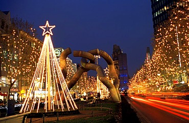 Christmas lights on the Kurfuerstendamm, Berlin, Germany