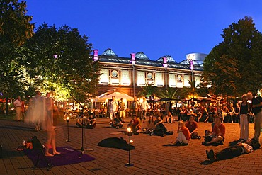 Hackescher Markt at night, Berlin, Germany