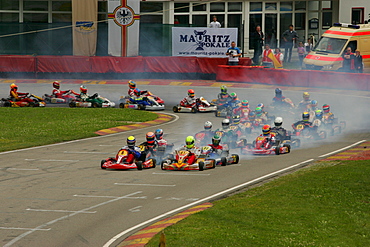 German Kartracing Championships, Kart track in Ampfing, Upper Bavaria, Bavaria, Germany, Europe