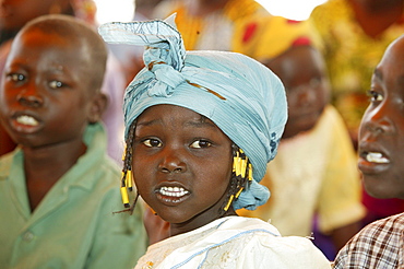 Girl wearing head-wrap, Cameroon, Africa