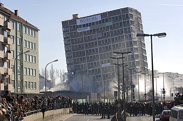 Blowing up the Agfa building, Munich, Upper Bavaria, Bavaria, Germany