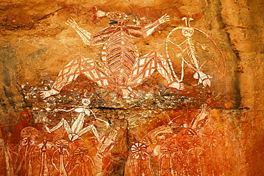 Aboriginal rock paintings at Nourlangie Rock, Kakadu National Park, Northern Territory, Australia