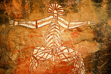 Aboriginal rock painting (Nabulwinjbulwinj) at Nourlangie Rock, Kakadu National Park, Australia