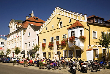 Restaurant on main street, Eichstaett, Bavaria, Germany