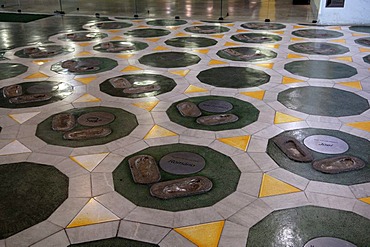 Foot prints of in hall of fame in maracana stadium, rio de janeiro, brasil