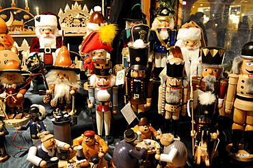 Handycrafted nutcrackers for sale on christmas market