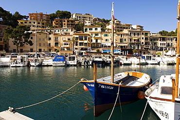 Image of fishing boats, historic centre of Port de Soller, Majorca, Balearic Islands, Spain, Europe