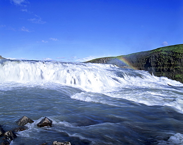 Gullfoss Waterfalls, Hvita-Fluss, Haukadalur, southern Iceland, Iceland