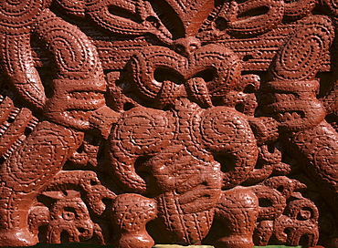 Maori wood carvings, Rotorua, North Island, New Zealand