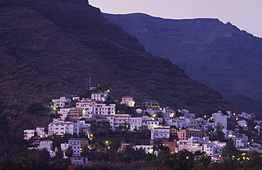 La Calera at sunset, Valle Gran Rey, La Gomera, Canary Islands, Spain