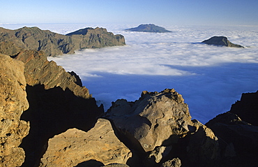 Clouds in the Caldera (crater) de Taburiente, La Palma, Canary Islands, Spain