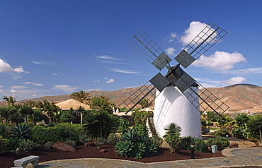 Windmill in the museum Pueblo Majarero, Antigua, Fuerteventura, Canary Islands, Spain