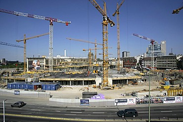 Construction site of a giant Karstadt shopping Mall "Limbecker Platz", Essen, North Rhine-Westphalia, Germany