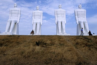 Sculptures at the beach "Mennesket ved havet" 9 meters high, Esbjerg, Jutland, Denmark