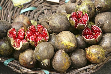 Pomegranates at the market