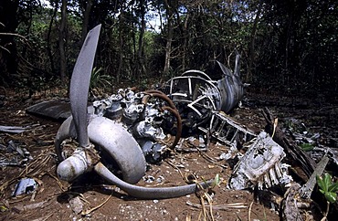 The wreck of a shot down military plane of World War 2, Palau, Micronesia